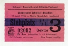Schweiz - Brasilien, 11.4.1956, Friendly, Hardturm-Stadion Zürich, Stehplatz Ticket