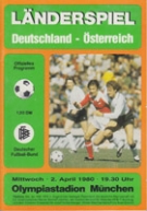 Deutschland - Oesterreich, 2.4. 1980, Friendly, 