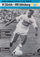 FC Zürich - IFK Göteborg, 19.7. 1986, Pre season Friendly, Stadion Letzigrund, Offizielles Programm