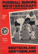 Deutschland - Griechenland, 11.10. 1975, EURO, Rheinstadion Duesseldorf, Offizielles Programm