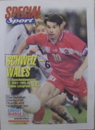 Schweiz - Wales, 31.3.1999, EC-Qualif. Belgium 2000, Stadion Letzigrund, Offizielles Programm (inkl. matchsheat)