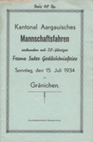 Kantonal Aargauisches Mannschaftsfahren 15. Juli 1934 in Graenichen, Offizielles Programm