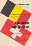 Suisse - Belgique, 20.5. 1961, Friendly, Stade Olympique Lausanne, Programme officiel