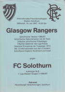 FC Solothurn - Glasgow Rangers, 15.7. 1987, Friendly, Stadion Solothurn, Offizielles Programm