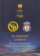 BSC Young Boys - Liverpool FC, 20.9. 2012, EL-Group stage, Stade de Suisse, Official Programme
