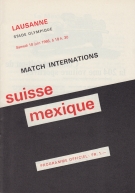 Suisse - Mexique, 18.6.1966, friendly, stade olympique Lausanne, Programme officiel
