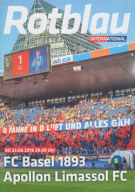 FC Basel - Apollon Limassol FC, 23.8. 2018, UEFA Qualf. EL, St. Jakob Park, Official Programme