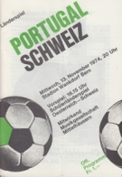 Schweiz - Portugal, 13.11. 1974, Friendly, Stadion Wankdorf Bern, Offizielles Programm