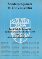 Sonderprogramm FC Carl Zeiss Jena - Aus Anlass der Erringung der Fussballmeisterschaft der DDR 1962/63