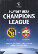 BSC Young Boys - ZSKA Moskau, 15.8. 2017, Playoff UEFA Champions League, Official Programme