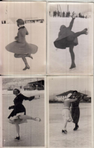 Lot of 112 amateur photographs of Ice skating sceneries around 1930 (Photographer + skaters unknown)