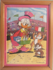 Dagobert Duck im Stadion (Plastikrelief Bild von Walt Disney gerahmt)