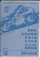 XXV. Grand Prix CSSR - 24.8. 1975 Brno - Official Programme 