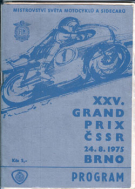 XXV. Grand Prix CSSR - 24.8. 1975 Brno - Official Programme