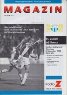 FC Zürich - AS Roma, 8.12. 1998, UEFA Cup 1/8 Final, Stadion Letzigrund, Offizielles Programm