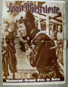 Motorrad Grand Prix in Bern, Der Sieger macht Renntoilette! (Sport Illustrierte, No. 27 - 31. Jhg., 2. Juli 1935)