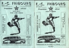 Lot/Konvolut; 12 Programme officiel du FC Fribourg 1949-1951 au Stade St. Leonard