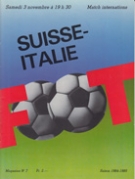 Suisse - Italie, 3. 11. 1984, Match internations, Pontaise Lausanne, programme officiel