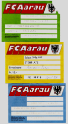 3 Tickets FC Aarau (14.8.99, 1.4. 02, April 1997, 2x vs. Lausanne-Sports, 1x FC Sion)