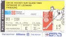 BRD - CSSR, 20.4. 1990, Championnat de Hockey sur Glace 1990, Patinoire St. Leonard Fribourg (Off. Ticket)