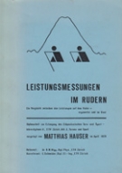 Leistungsmessungen im Rudern - Ein Vergleich zwischen den Leistungen auf dem Ruderergometer und im Boot