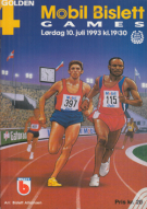 Mobil Bislett Games, 10. Juli 1993, Golden 4 Meeting, Bislett stadium Oslo, Official Programme