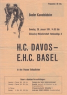 EHC Basel - HC Davos, Eishockey-Meisterschaft, NLA, 28. Jan. 1951, Offz. Programm