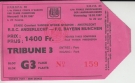RSC Anderlecht - FC Bayern Muenchen, 18.3. 1987, 1/4e Finale Coupe d’Europe des Champions, Official Ticket