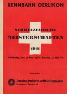 Schweizerische Meisterschaften 1941, 22. Mai 1941, Rennbahn Oerlikon, Offizielles Programm