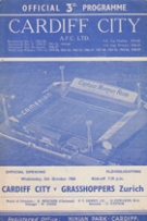 Cardiff City - Grasshoppers Zürich, 5.10. 1960, Friendly, Ninian Park, Official Programme