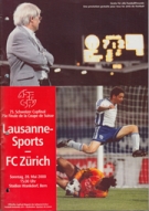 FC Lausanne-Sports - FC Zürich, 28.5. 2000, Cupfinal, Stadion Wankdorf Bern, Offizielles Programm (inkl. Ticket)