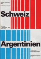 Schweiz - Argentinien, 1.9. 1984, Friendly, Stadion Wankdorf Bern, Offizielles Programm