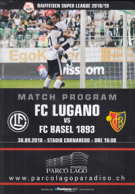 FC Lugano - FC Basel 1893, 30.09. 2018, Super League, Stadio Cornaredo, Match Program (sic english)