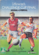 Arsenal FC - Liverpool FC, 5th april 1987, Challenge Cup Final (League), Wembley, Official Programme (with sep. Ticket)