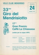 33mo Giro del Mendrisiotto / 17mo Gran Premio Caffé la Chiassese, 24 giugno 1973, Programma ufficiale