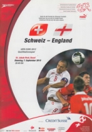 Schweiz - England, 7. Sept. 2010, UEFA EURO 2012 Qual., St. Jakob-Park Basel, Offizielles Programm