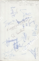 Firme dei nazionali svizzeri que hanno giocato in amichevole a Cornaredo Lugano contro il Portogallo (24.3. 1982)