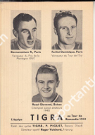 L’équipe TIGRA au Tour de Romandie 1951 - Etabl. des cycles TIGRA, P. Piguet, Renens (Vaud) - Carte postale