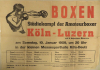 Boxen - Städtekampf der Amateurboxer Köln - Luzern, 10. Jan. 1959, Messesporthalle Köln-Deutz (Offz. Plakat)