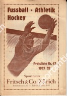 Fussball - Athletik - Hockey / Sporthaus Fritsch & Co Zürich, Preisliste Nr.47 - 1927/28