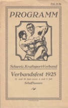 Verbandsfest (Ringen)1925 des Schweiz. Kraftsport-Verband in Schaffhausen, Programm