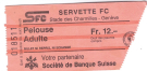 Servette FC, Stade des Charmilles - Genève, ca. 1980, Pelouse adulte (Billets)
