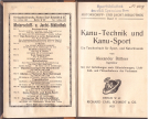 Kanu-Technik und Kanu-Sport - Ein Taschenbuch für Sport- und Naturfreunde (Orig. Ausgabe in Privateinband)