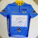 Maillot signé du vaincoeur du grand prix de la montagne du Tour de Romandie Steve Zampieri 2002