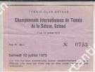 Championnats internationaux de Tennis de la Suisse, Gstaad (Ticket du 12. juillet 1975)