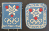 Xes Jeux Olympiques d’Hiver Grenoble 1968 (2 offizielle Stoffbadges)