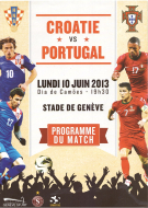 Croatie vs Portugal, 10.6. 2013, Friendly, Stade de Geneve, Programme du match