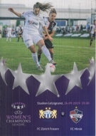 FC Zürich Frauen - FC Minsk, 26.9. 2019, UEFA Womens Champions League, Stadion Letzigrund, Offizielles Programm