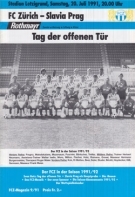 FC Zürich - Slavia Prag, 20.7. 1991, Friendly zum Tag der offenen Tür, Stadion Letzigrund, Offizielles Programm