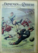 La Fiorentina squadra dell’anno! (Copertina: La Domenica del Corriere, N.18, 29 Aprile 1956, Disegno di Walter Molino)